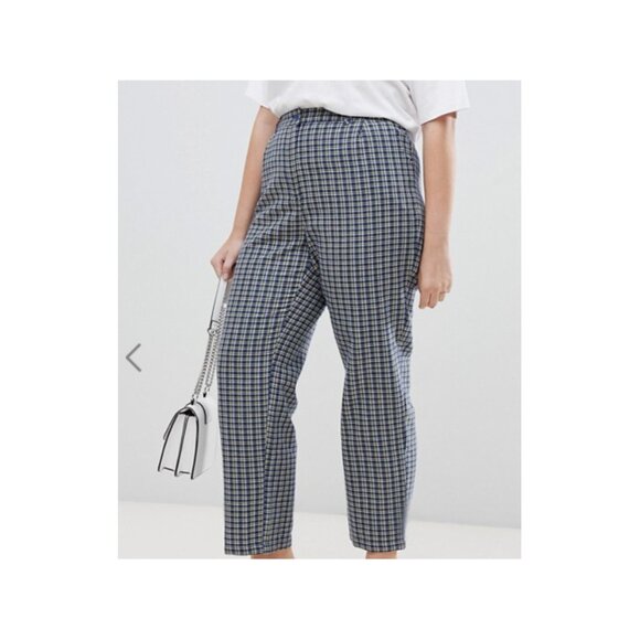 ASOS Unique21 Hero Tailored Check Trousers Size US 16 NWT - Picture 1 of 3
